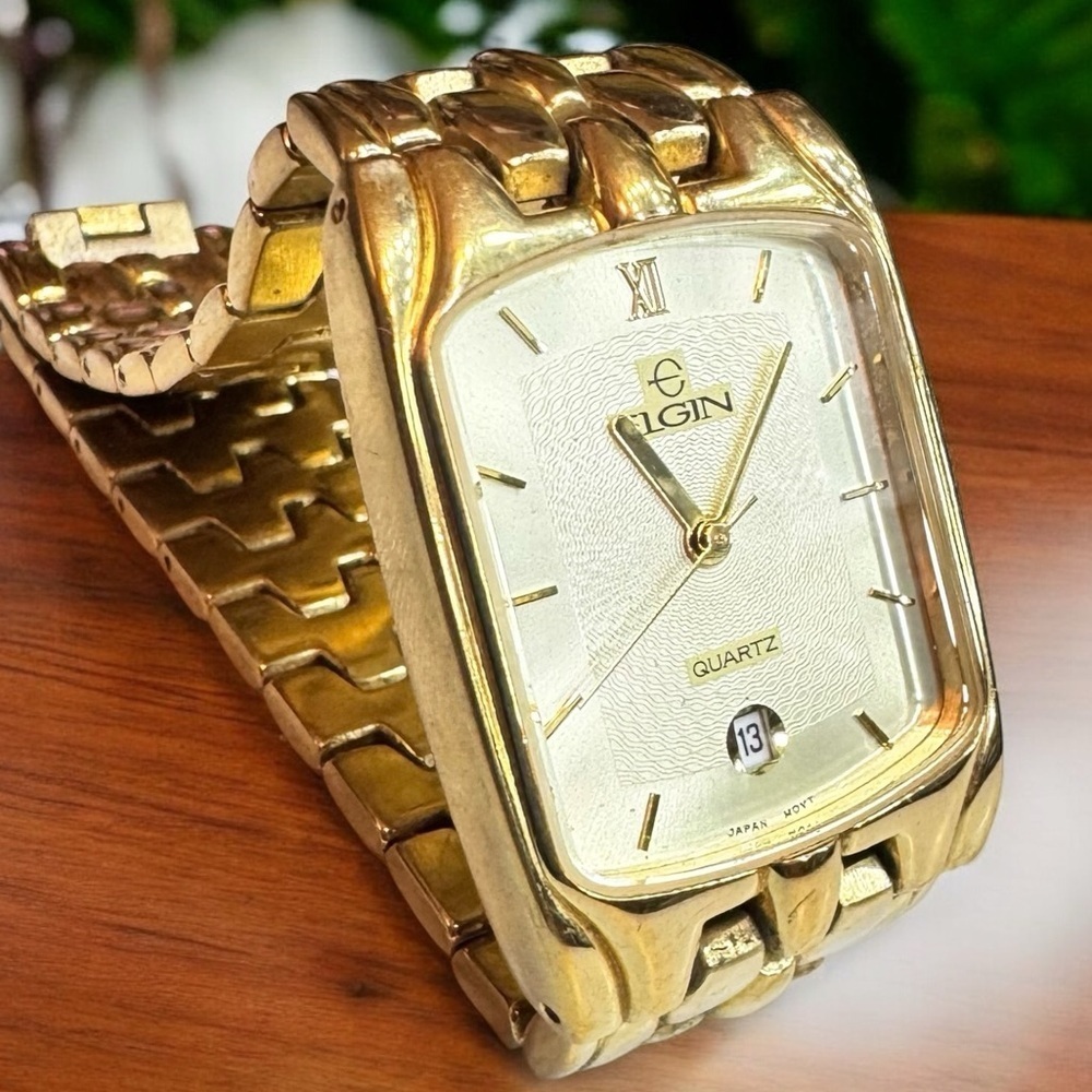 Vintage Elgin Gold-Tone Tank Style Watch, FMC002-040 - Picture 7 of 14